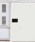 4 Pack Plastic Rectangular Cabinet Latch Buckles For Doors And Distribution Boxes installed on a white panel