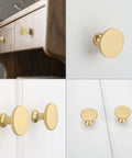 10 Pack Gold Cabinet Knobs Set Matte Gold Mushroom Round Brass Drawer Handles For Dresser And Kitchen Cabinets