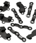 Set of heavy duty sewing hooks and eyes closures for bra trousers skirt repair, rust proof steel, four pack.