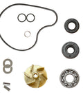 Water Pump Fix Kit for Yamaha Wr250f Yz250f 2001-2013 with impeller, seals, and bearings laid out for easy access.