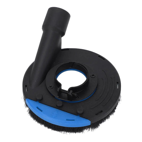 Badass Angle Grinder Dust Collecting Guard For 100Mm And 115Mm Small Grinders With Osha Compliant Triple Layer Concrete Filtering And Reinforced Abs Protective Shield Cover, dust collection attachment with blue accents.