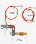 HUQUZN pilot assembly for Mr. Heater propane heater; red wires, brass valve, metal bracket.