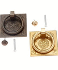 Antique Bronze Brass Cabinet Door Handle 2pc Set For Cabinets Drawers Cupboards With Chinese Drop Style Design, Old School Vintage Look