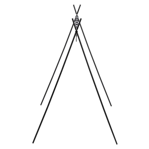 Portable Aluminum Camping Storage Hook Rack With Six Hooks Foldable Tripod Design for Mountaineering and BBQ Tools