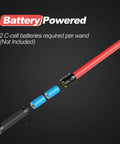 10 Pack 21 Inch LED Traffic Wands With Dual Flashing Modes High Visibility Safety Baton showing battery compartment and parts