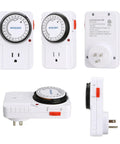 Straightforward Setup 24 Hour Mechanical Plug In Timer With Multiple On Off Cycles Heavy Duty 15 Amp Indoor Outlet Switch for lamps and lights.