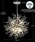 Modern Crystal Chandeliers Dandelion Firework Sputnik Pendant Lighting Eight Light Fixtures With G9 Bulbs Dimmable