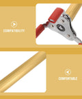 Close-up view of the Ladder Free Smoke Sensor Assembly Removal Tool with aluminum jaw, highlighted compatibility and comfort features.