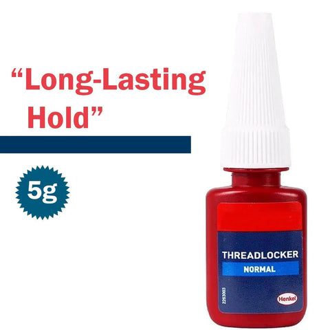 Medium Strength Thread Locker Adhesive For Nuts Bolts And Screws Removable Locking Glue 5 Gram Bottle with cap visible