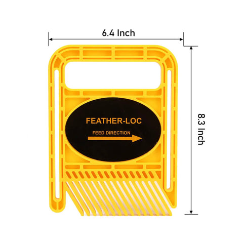 Double Pack Adjustable Extended Featherboard Woodworking Safety Jig For Table Saw Router Fence Band Saw Wedge Lock Steel Plate Yellow 6.4in x 8.3in.