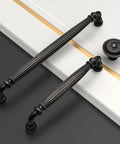 Slick 4 Inch Oil Rubbed Bronze Kitchen Cabinet Handles with Heft Smooth Pulls for Cabinets and Drawers Dark Satin Finish Easy Install Hardware That Makes Your Kitchen Look Sharp as a Pin 10 Pack close-up showing textured handle design