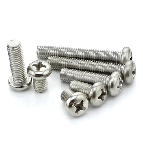 Top Shelf Phillips Pan Head Machine Screws Assortment Kit, 304 Stainless Steel Full Thread, various lengths displayed.