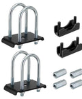 Heavy Duty Trailer U Bolt Kit For 2 3 8 Inch Axle Dexter K7138400 Compatible with black spring seats and nuts.