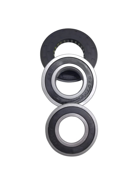 Heavy Duty Washer Tub Bearing And Seal Kit With Dual Reinforced Metal Bearings Kills Squeaky Drums Instantly, showing three durable metal bearings.