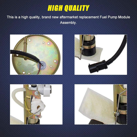 Collage of Premium Fuel Pump Module Assembly E2296S Direct Fit Plug And Play For Ford Explorer 1999 2000 2001 Mercury Mountaineer