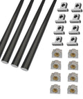 Rock Solid Linear Motion Shaft Guide Kit featuring four 20mm x 2450mm case hardened aluminum rods and bearing blocks.