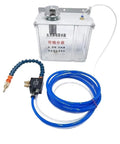 Black Lubrication Water Box 3L Mist Sprayer For Lathe Engraving with hose and filter setup for coolant distribution.