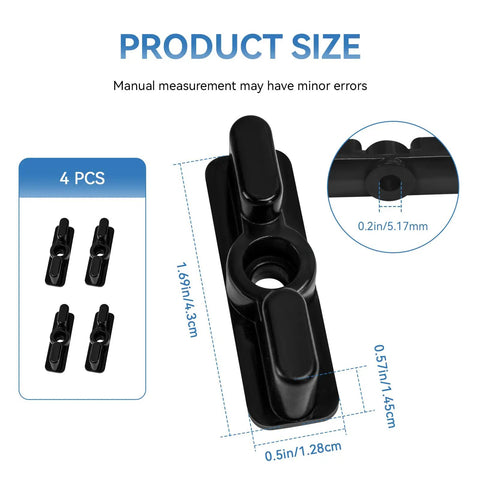 Boat Windshield Double Latch Kit For Marine Doors And Hatches Twist Lock Replacement Nylon Latch Clips, dimensions visible