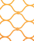 Close-up view of the foldable scarf organizer rack with 18 slots for closet storage, featuring durable orange material.