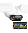 Beefy 4K Floodlight Camera With 180 Degree Panoramic View Wired 3000 Lumen Outdoor Security Local AI Video Search Dual Band WiFi 6