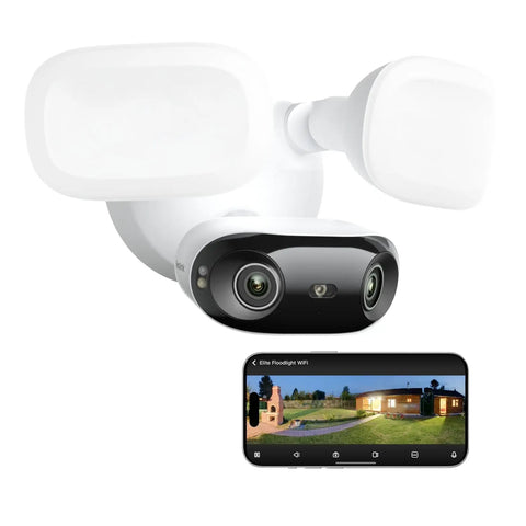 Beefy 4K Floodlight Camera With 180 Degree Panoramic View Wired 3000 Lumen Outdoor Security Local AI Video Search Dual Band WiFi 6