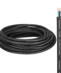 No-Nonsense 25 Ft SJOOW Portable Power Cord, 12 AWG 3-Conductor UL Certified Electrical Cable coiled for flexible outdoor use.