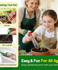 Handheld Mini Seed Spreader Kit For Tiny Seeds With Five Speed Settings, Easy Seed Planter Tool Set Including Dibber And Widger