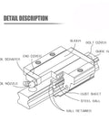 Detail rendering of HGR20 Linear Guide Set With HGH20CA Carriages showing slider and components for CNC Router and 3D Printer.