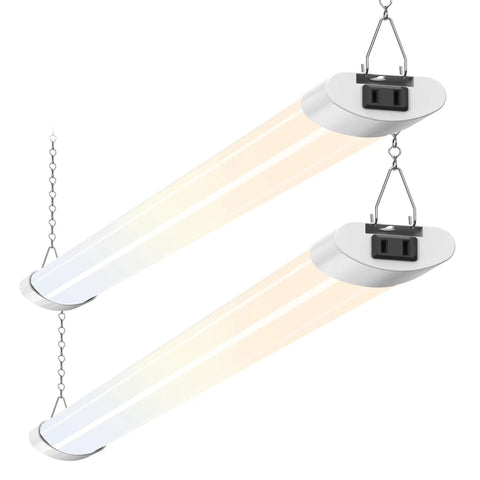 4Ft LED Shop Lights for Garage and Workshop, Ultra Bright 4800 Lumens, adjustable color temperature, linkable, two pack