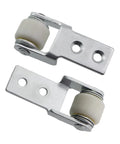 Four Pack 15Mm Nylon Sliding Door Track Rollers Heavy Duty With Smooth As Butter Glide For Quiet Closet Furniture Replacement Hardware Straight Up Solid showing two silver rollers with nylon wheels.