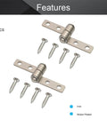 Torque Friction Positioning Door Hinge 48mm Long 2 Pack Silver Tone Nickel Plated Metal Hinges with screws visible