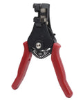 Heavy Duty Adjustable Wire Stripper Tool With Comfortable Grip designed for electricians, showcasing the tool's spring-loaded handle and wire cutting edge.