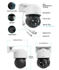 Top Shelf 4K PoE Security Camera Quad Pack, Hella Crisp 8MP Footage, features IP66 housing and multiple ports for functionality.