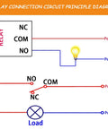 One Channel 12V Relay Module With Optocoupler Isolation For High And Low Level Triggering Pack Of 10 wiring diagram showing NO, COM, NC load connection