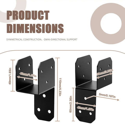 2x4 Joist Anchor Connectors And Post Cap Tie Brackets Kit Heavy Duty Carbon Steel Black Finish Rust Resistant Includes 12 Pack For Pergola Brackets Header Hanger Post To Beam Support Hardware