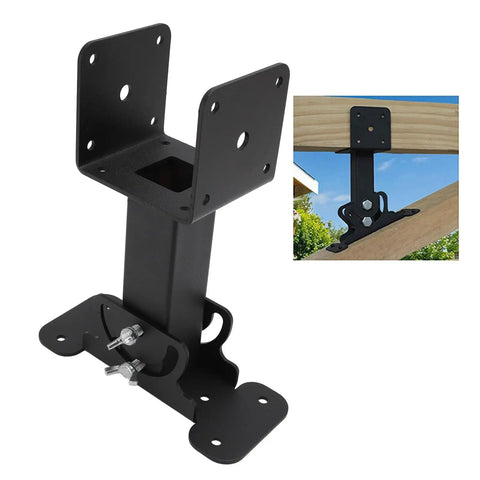 Beefy Heavy Duty Roof Riser Brackets Kit For Wood Posts Adjustable From 0 To 180 Degrees Fits 4 By 4 And 4 By 6 Posts Patio Pergola Black Powder Coated Includes 6 Hex Screws For Gazebos Porches Backyard