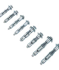 Hollow Wall Anchor Tool For Drywall And Plaster, Carbon Steel Hand Riveter With M5 Anchors, 72 Piece Kit, close-up of metal anchors