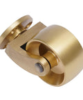 Close-up of a Super Sturdy Universal Brass Caster, 360-degree swivel wheel, polished brass, supports heavy furniture.