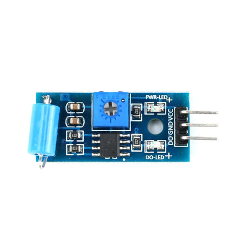 Six Pack SW 420 Vibration Sensor Module For Arduino Alarm System Projects with digital output, blue PCB close-up view.
