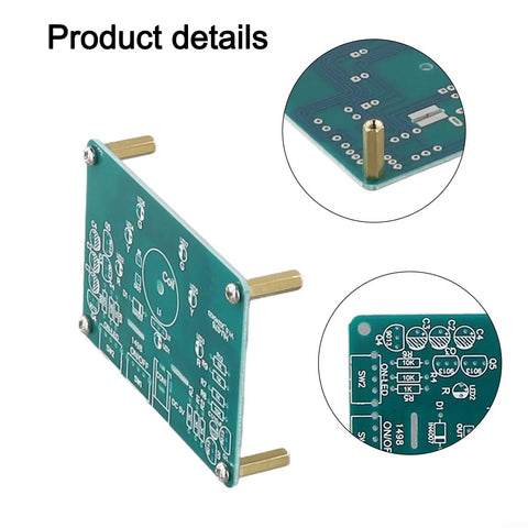 Electromagnetic Swing Soldering Practice Kit With Multicolor LED Lights For Students And Hobbyists Hands On Electronics DIY Set showing green PCB details
