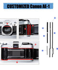 Game Changer Pre Cut Self Adhesive Light Seal Foam Sponge Kit For Canon Ae 1 Film Camera Repair showing precise application areas for installation.