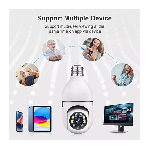 Badass 8MP Smart PTZ WiFi Security Dome Camera Delivers Smooth 360 Views With Rapid AI Motion Tracking And Crisp Two Way Talk For Bulletproof Outdoor Monitoring Setup shown with compatible devices for multi-user access.