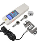 Heavy Duty Digital Force Gauge Push Pull Tester With External Sensor, includes display and sensor components for precise measurements.