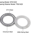 Thrust Needle Roller Bearings With Washers NTA1423 7/8 Inch Bore 1-7/16 Inch OD 5/64 Inch Width 2 Pack displayed with washer details