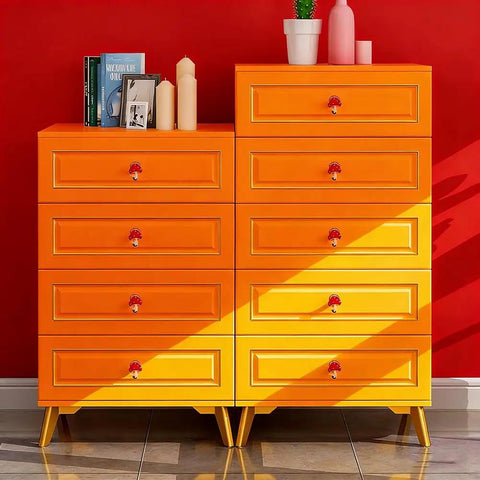 Killer Mushroom Cabinet Knobs Solid Zinc Alloy Furniture Pulls For Bedroom Dresser And Kitchen Drawer Hand Painted Decorative Handle Set Of Four on colorful orange dresser