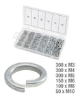 Heavy Duty Spring Washer Assortment Kit Built Tough For Garage Hustles And Auto Repair Projects Featuring Locking Discs In Metric Sizes M3 Through M10 With A Solid Pack Of 1200 Pieces - detailed view of washers.