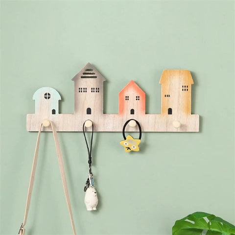 Game Winning Wall Mount Wood Coat Hooks For Entryway Storage And Home Decor Featuring Space Saving Key Holder Towel Rack with house design.