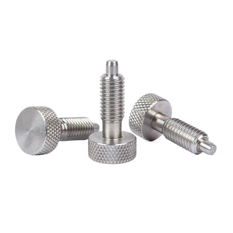 Beefy All Stainless Steel Spring Screw Bolts With Quick Pull Twist Lock System No Tap Or Drill Needed Rugged Shop Grade M16 fasteners.