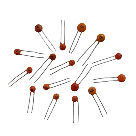 Badass Ceramic Capacitor Assortment Kit Loaded With Forty Two Values Containing 1680 Pieces Spanning 1pF Through 100nF At 50V showing multiple ceramic capacitors.
