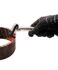 The Ultimate Pneumatic Mini Grinder With 45 Or 90 Degree Swivel Head high speed air powered rotary tool grinding a weld on a metal ring.